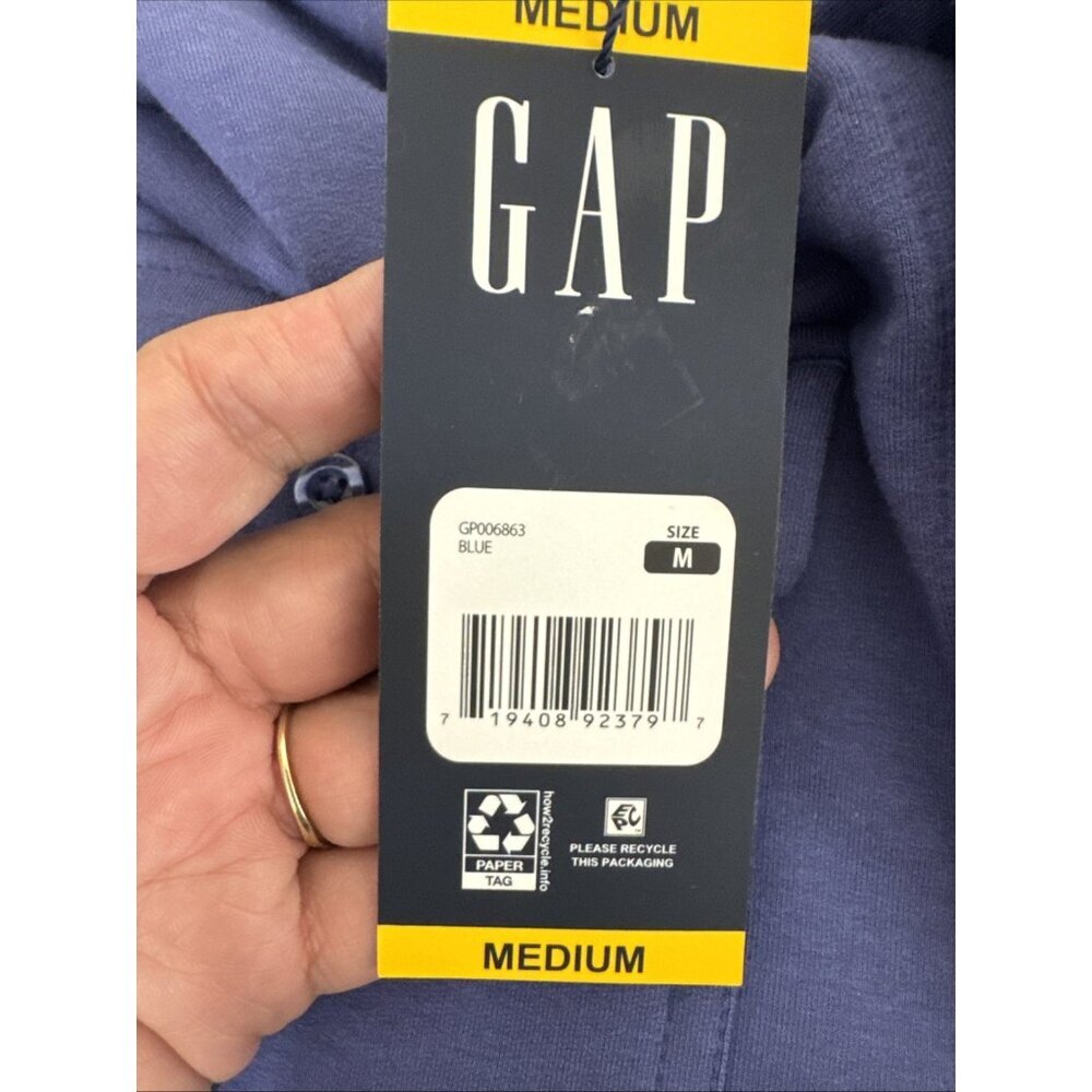 Gap Men's M Long Sleeve Knit Button Down Shirt Blue NWT - Picture 10 of 15
